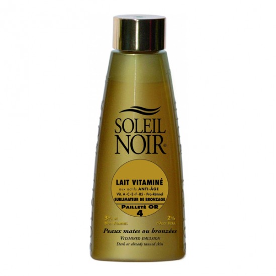 Soleil Noir Lait Vitaminé Pailleté Or 4 Sublimateur de Bronzage 150ml