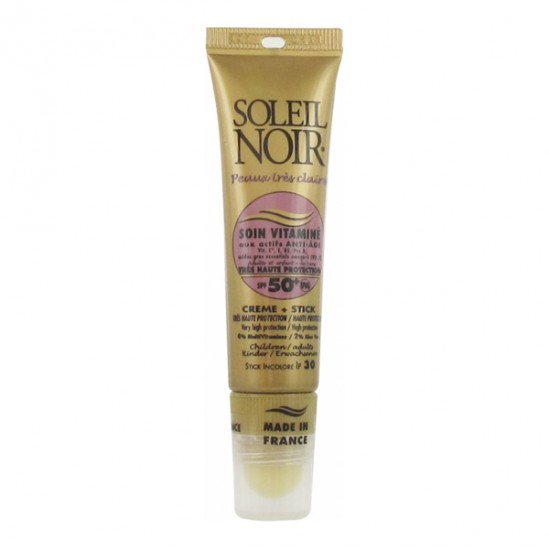 Soleil Noir peaux très claires Soin Vitaminé crème Spf50 + stick Spf30