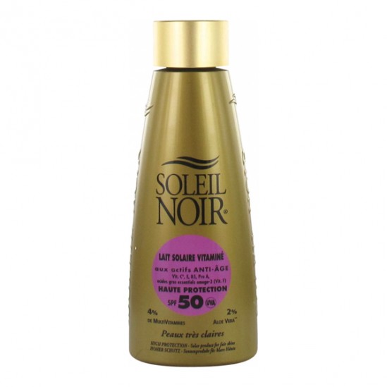 Soleil Noir lait solaire vitaminé haute protection Spf50 - 150ml