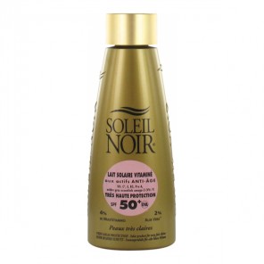 Soleil Noir lait solaire vitaminé très haute protection Spf50+ 150ml