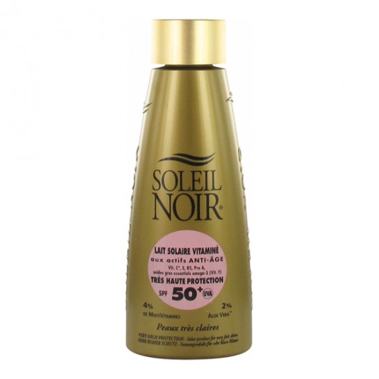 Soleil Noir lait solaire vitaminé très haute protection Spf50+ 150ml
