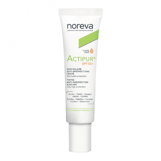 Noreva Actipur solaire anti-imperfections spf50+ teinté claire 30ml