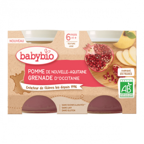 Babybio  pomme grenade 2 pots de 130gr