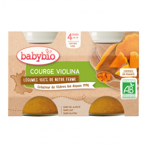 Babybio Courge Violina aliment infant 2 pots 130gr