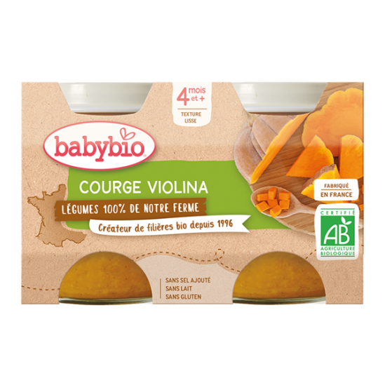 Babybio Courge Violina aliment infant 2 pots 130gr Babybio Courge Violina aliment infant 2 pots 130gr