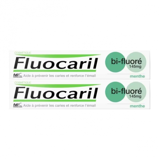 Fluocaril dentifrice bi-fluoré menthe 145mg lot de 2 x 75ml