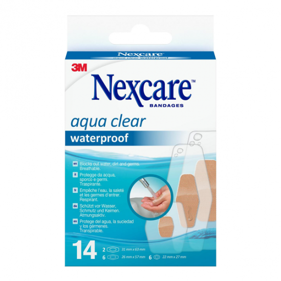 3M Nexcare aqua clear waterproof pansements 14 boites
