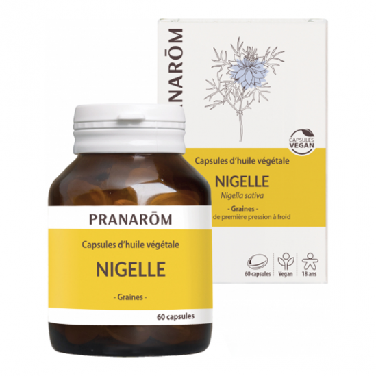 Pranarôm capsules d'huile végétale nigelle bio 60 capsules Pranarôm capsules d'huile végétale nigelle bio 60 capsules