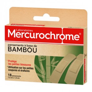 Mercurochrome pansements à base de Bambou 18 unités