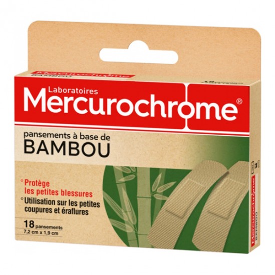 Mercurochrome pansements à base de Bambou 18 unités Mercurochrome pansements à base de Bambou 18 unités