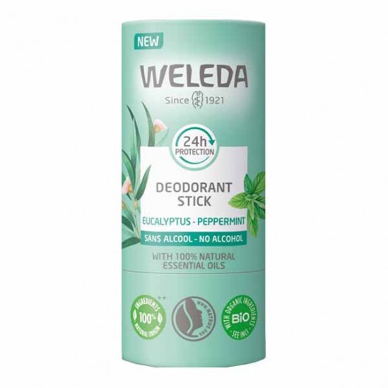 Weleda déodorant stick 24h Eucalyptus menthe poivrée bio 50gr Weleda déodorant stick 24h Eucalyptus menthe poivrée bio 50gr