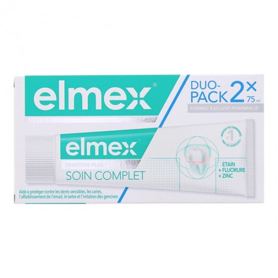 Elmex Sensitive Plus dentifrice soin complet lot de 2x75ml