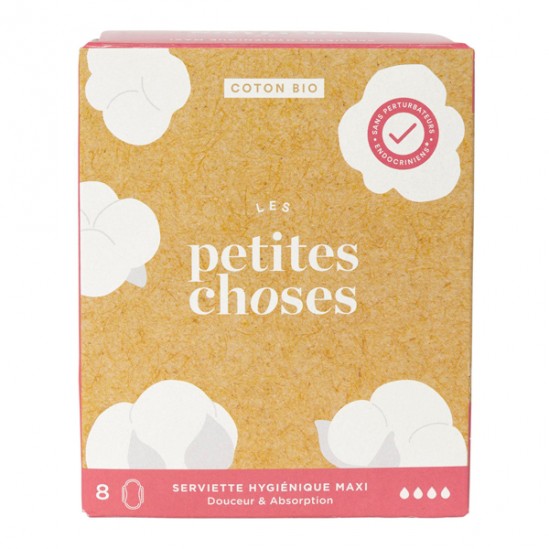 Les Petites Choses Serviette Hygiénique Extra Long coton bio boite de 8
