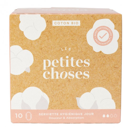 Les Petites Choses Serviette Hygiénique Jour coton bio boite de 10