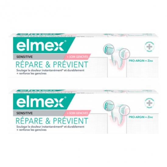 Elmex dentifrice Sensitive Professional Répare & Prévient lot de 2x75ml