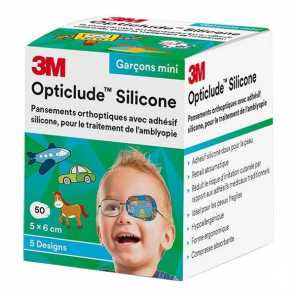 Opticlude Silicone Garçon Midi 5,3cm x 7cm 50 pansements