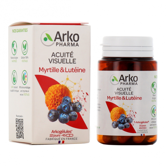 Arkopharma Arkogélules Myrtille & Lutéine acuité visuelle 45 gélules