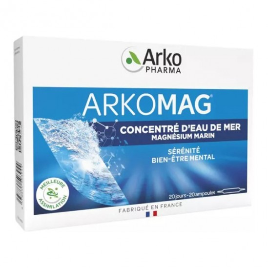 Arkopharma Arkomag Concentré d'eau de mer - Magnésium marin 20 ampoules