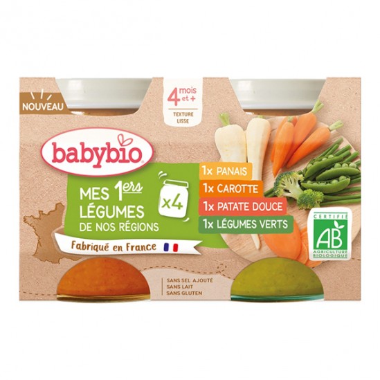 Babybio Mes 1ers légumes de nos régions dès 4 mois 4x130gr