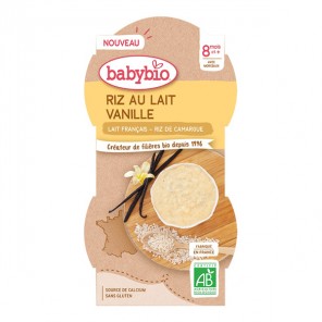 Babybio riz au lait de coco clémentines de Corse dès 8 mois 2x130gr