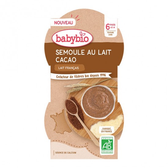 Babybio semoule au lait fleur d'oranger dès 6 mois 2x100gr