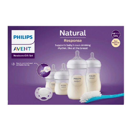 Avent coffret bébé Naturel Responce 4 biberons neutre