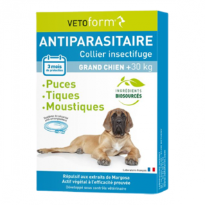 Vetoform antiparasitaire collier grand chien + 25kg 65cm