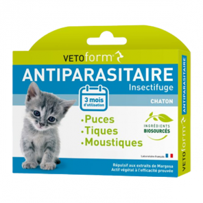 Vetoform antiparasitaire insectifuge chaton 3 pipettes