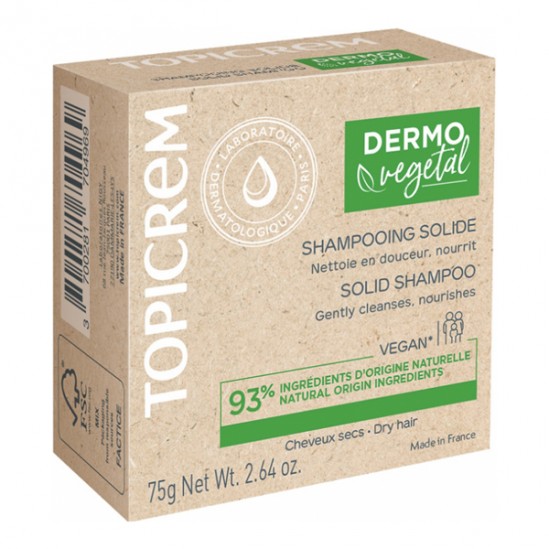 Topicrem Dermovégétal shampooing solide 75gr
