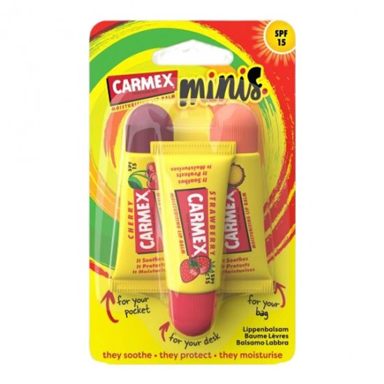 Carmex minis baume à lèvres lot de 3 tubes