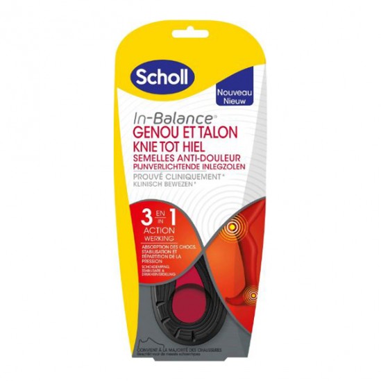 Scholl In-Balance semelles anti-douleur genou et talon T3 paire