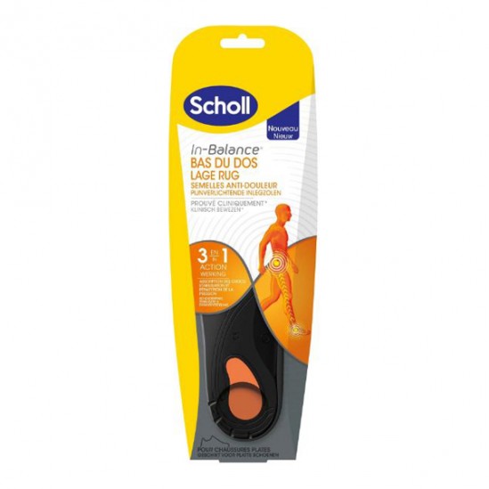 Scholl In-Balance bas du dos semelles anti-douleur 3 en 1 T1 paire