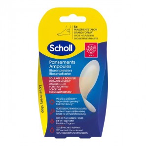 Scholl 5 pansements ampoules grand format pour talons