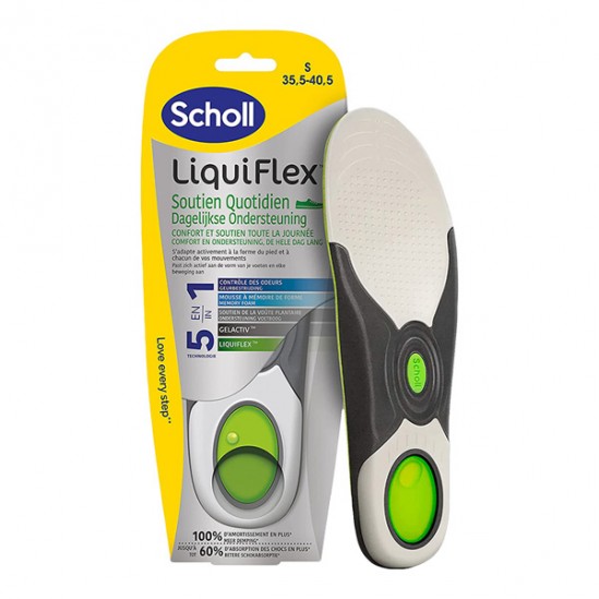 Scholl LiquiFlex semelles soutien quotidien 5 en 1 taille S