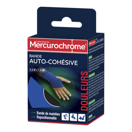 Mercurochrome Bande Auto-Cohésive 4,5m x 7,5cm