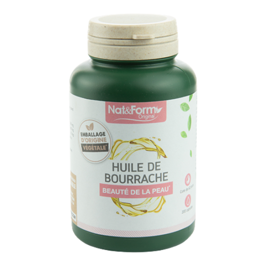 Nat & Form huile de bourrache 200 capsules