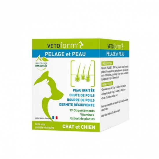 Vetoform pelage et peau chat et chien poudre 100gr