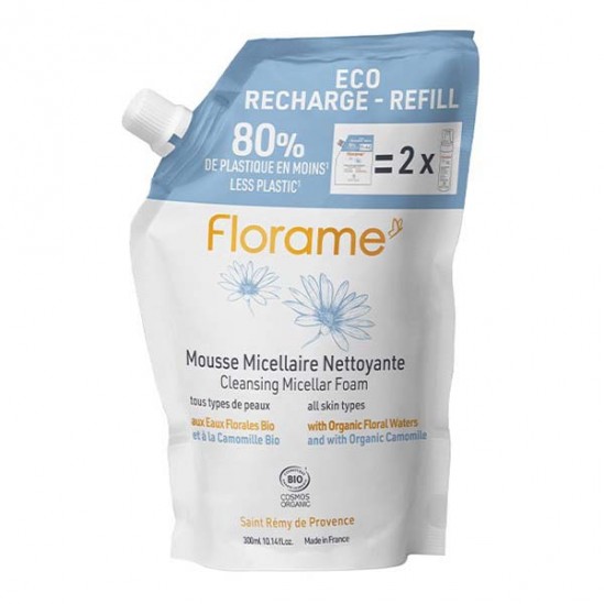 Florame écorecharge mousse micellaire nettoyante bio 300ml