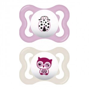 MAM Perfect Nuit 2 sucettes + 6 mois, mouton et girafe
