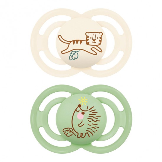 MAM Perfect Nuit 2 sucettes + 6 mois, mouton et girafe