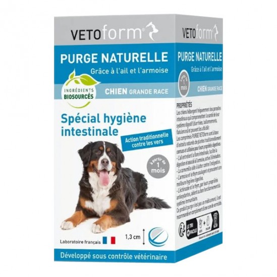 Vetoform purge naturelle chien grande race 50 comprimés