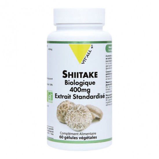 Vitall+ Shiitake Bio 400mg 60 gélules végétales