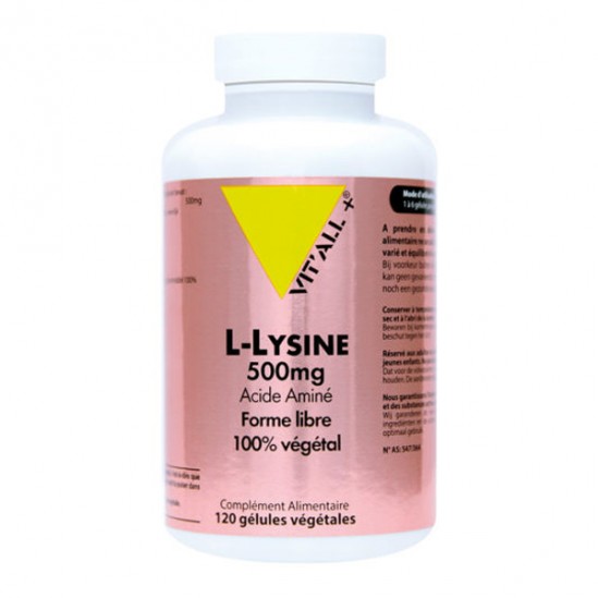 Vitall+ L-Lysine 500mg 120 gélules végétales