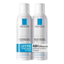 La Roche-Posay desodorante spray 48h piel sensible pack de 2x150ml