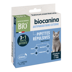 Pipetas repelentes de gatitos Biocanina 4 pipetas