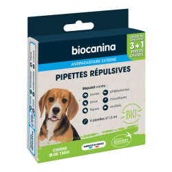 Biocanina pipetas repelente orgánico para perros -15kg 4x5ml