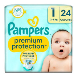 Pampers Baby Premium Protection 2 - 5 kg talla 1 bolsas de 24 pañales