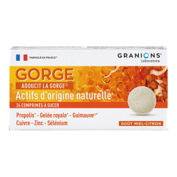 Granions 24 pastillas para chupar la garganta de miel y limón
