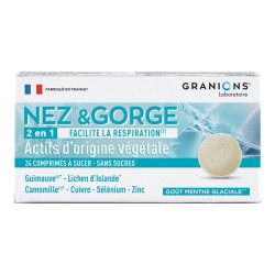Granions 24 comprimidos de menta helada para nariz y garganta