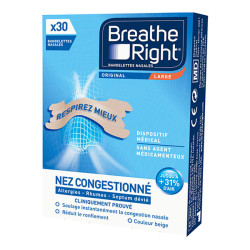 Tiras nasales Breathe Right Original, grandes, caja de 30